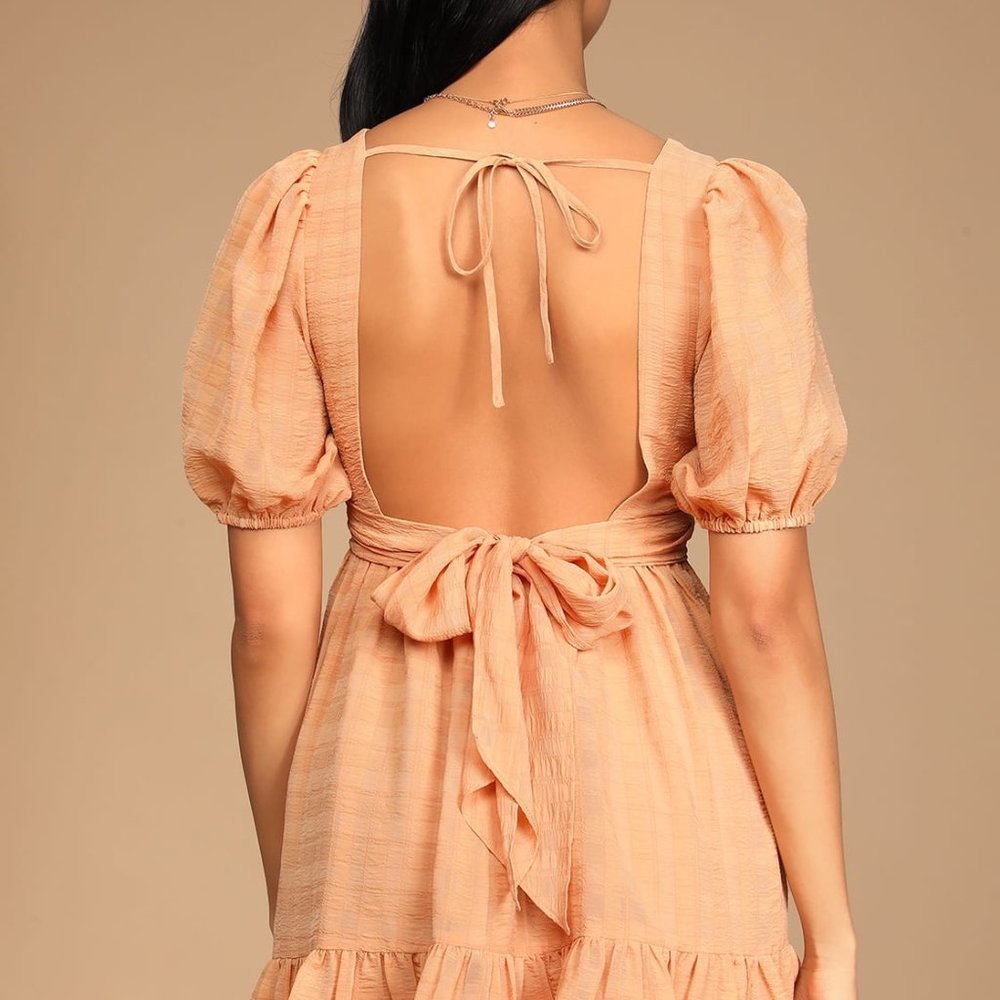 Lulu's Peach Smock Mini Dress - Picture 2 of 13
